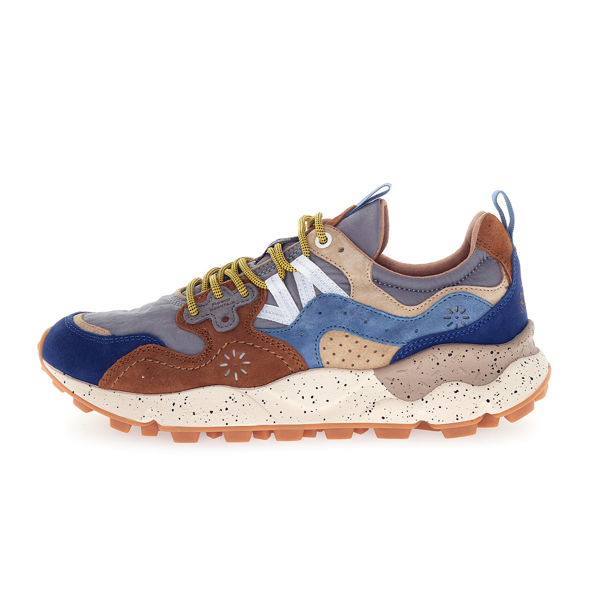 Flower Mountain Yamano 3 Sneaker (Men) - Brown/Deep Petrol/Light Blue Athletic - Casual - Lace Up - The Heel Shoe Fitters