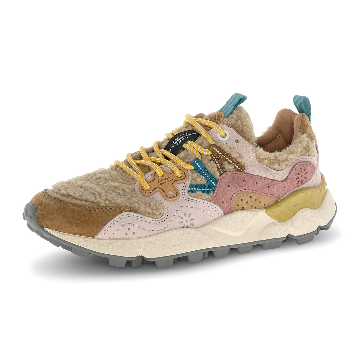 Flower Mountain Yamano 3 Sneaker (Women) - Teddy Light Brown/Rose/Beige