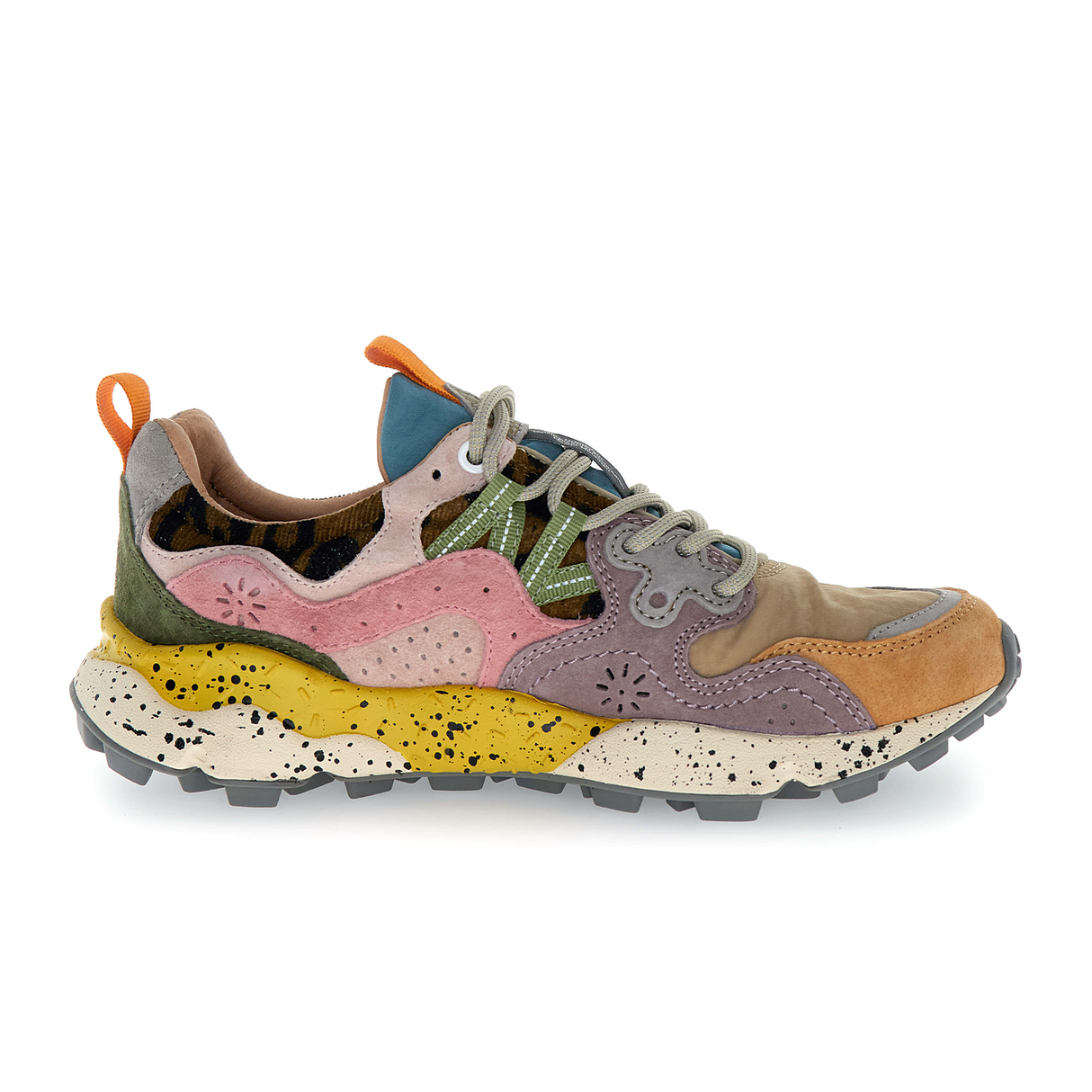 Flower Mountain Yamano 3 Sneaker (Women) - Leo Light Mustard/Grey/Cipria Athletic - Casual - Lace Up - The Heel Shoe Fitters