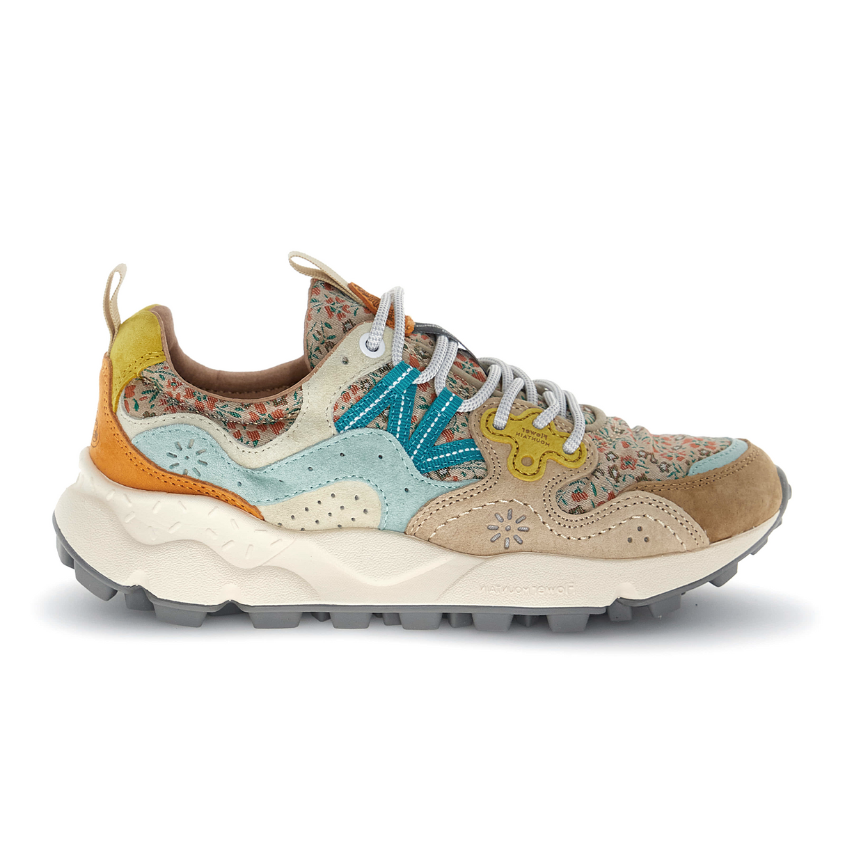 Flower Mountain Yamano 3 Sneaker (Women) - Chestnut/Light Blue/Orange
