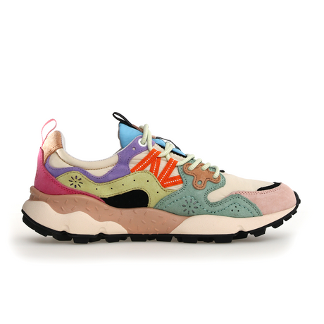Flower Mountain Yamano 3 Sneaker (Unisex) - Pink/Beige/Light Green Athletic - Casual - Lace Up - The Heel Shoe Fitters