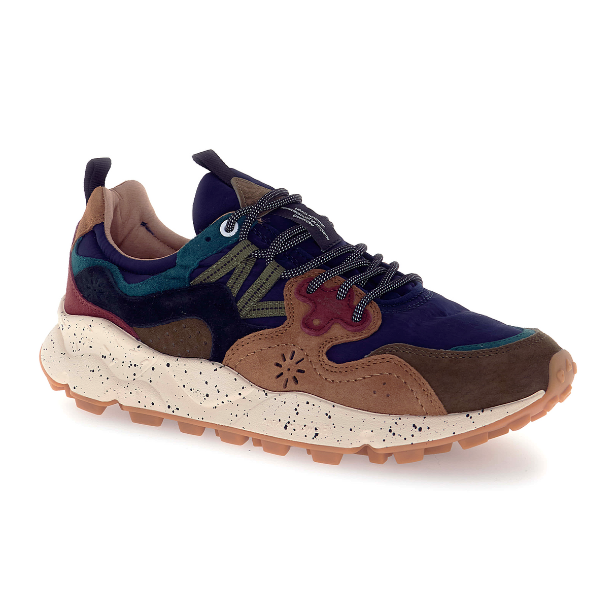 Flower Mountain Yamano 3 Sneaker (Men) - Deep Mud/Light Brown/Navy Athletic - Casual - Lace Up - The Heel Shoe Fitters
