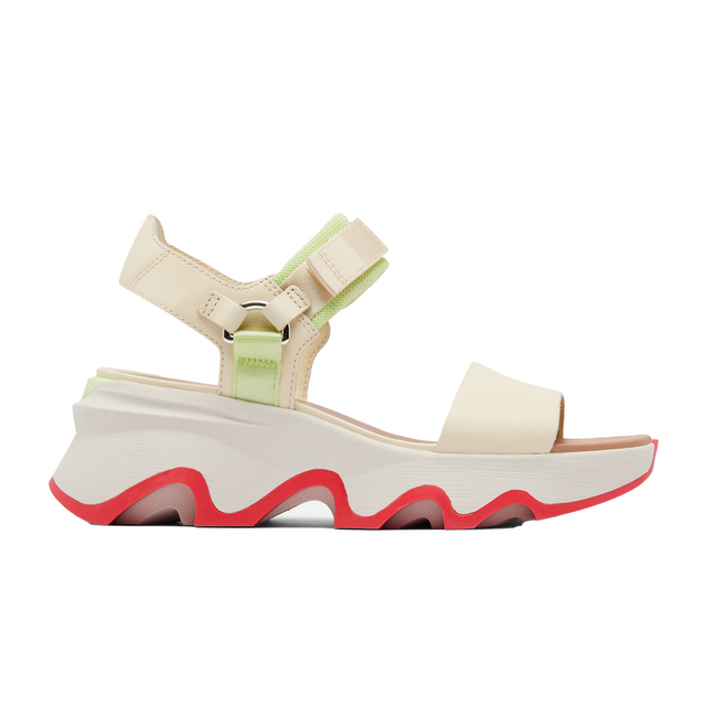 Sorel Kinetic Impact Y-Strap High Sandal (Women) - Honey White/Luminous Lime Sandals - Heel/Wedge - The Heel Shoe Fitters