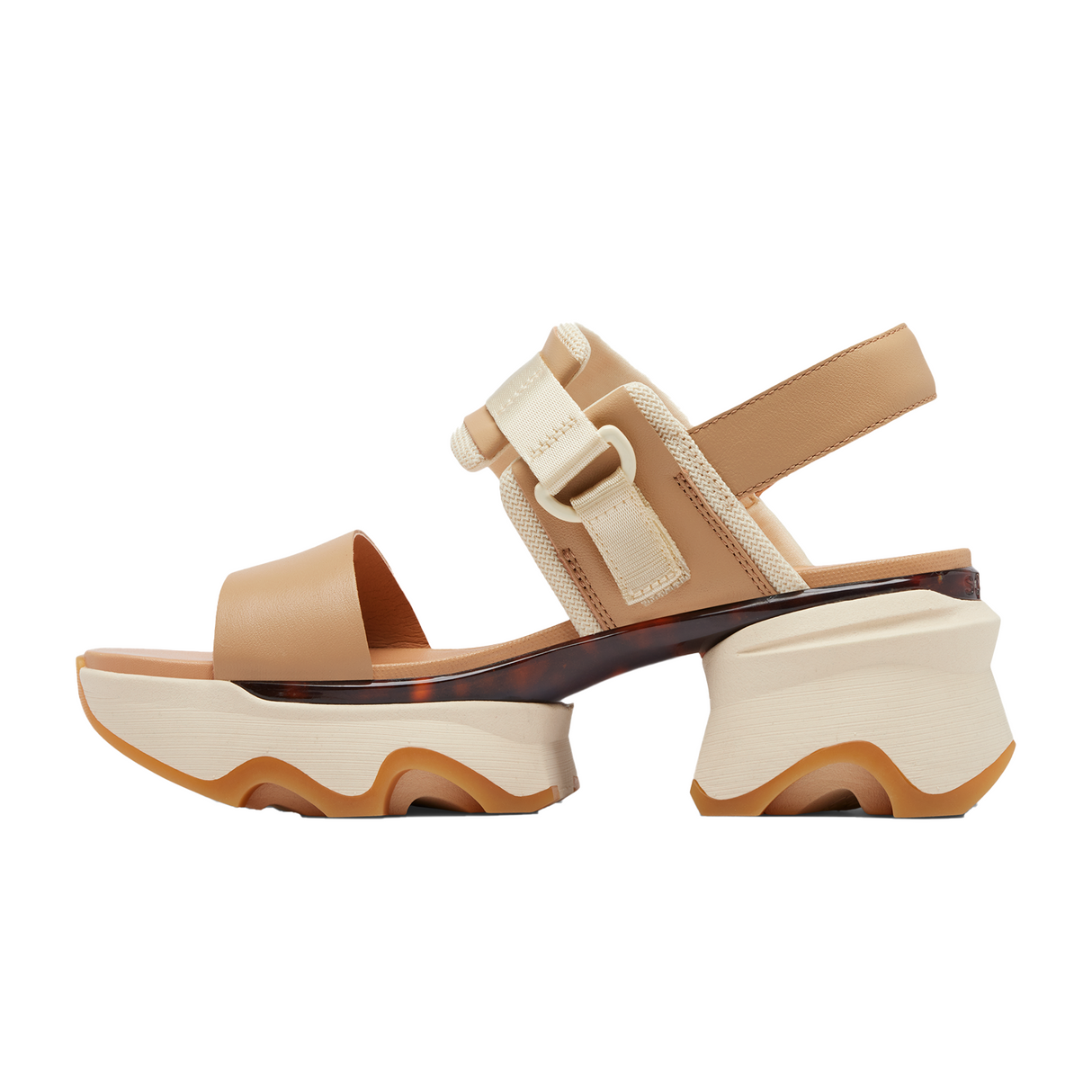 Sorel Kinetic Impact Slingback Heel Sandal (Women) - Honest Beige/Honey White Sandals - Heel/Wedge - The Heel Shoe Fitters