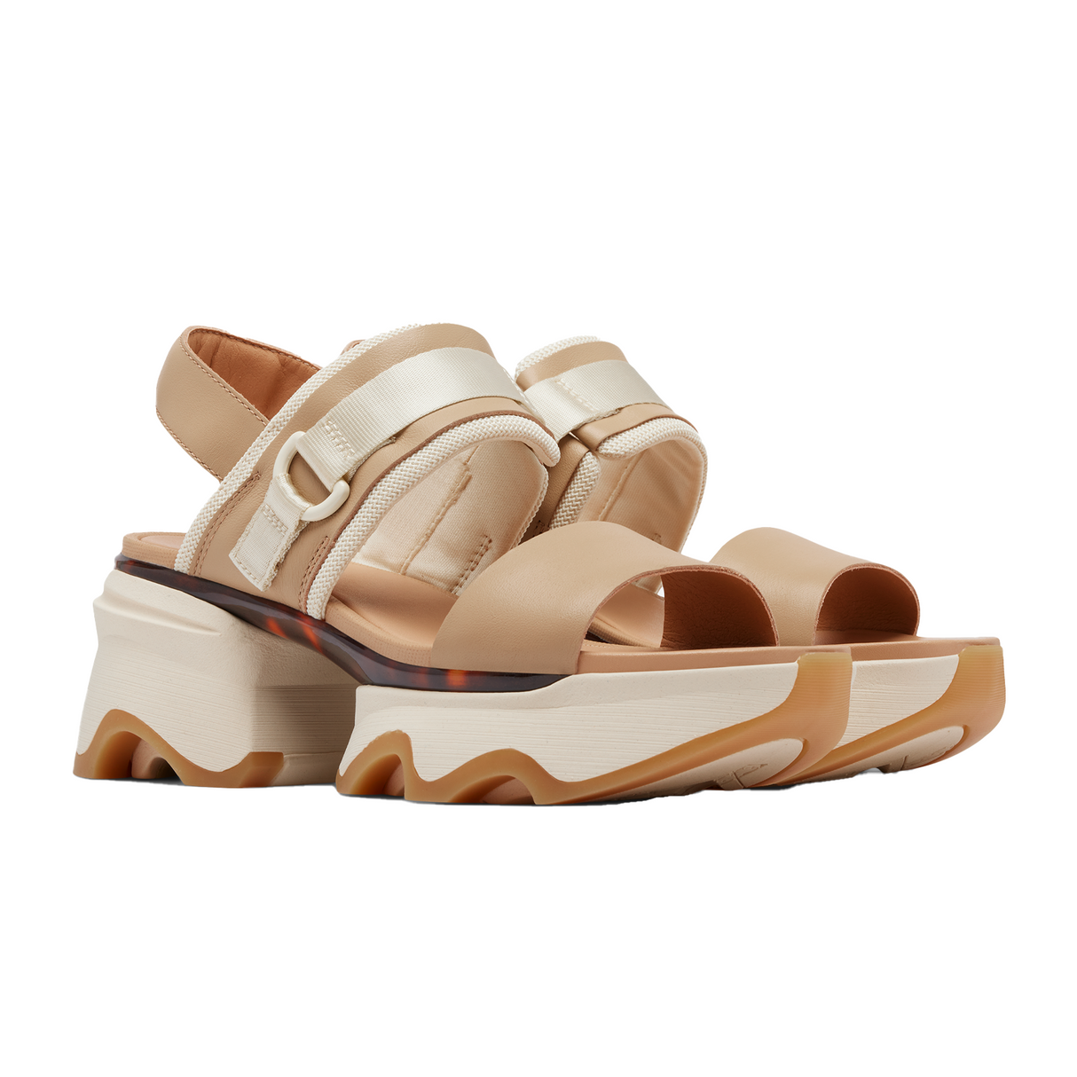 Sorel Kinetic Impact Slingback Heeled Sandal (Women) - Honest Beige/Honey White Sandals - Heel/Wedge - The Heel Shoe Fitters