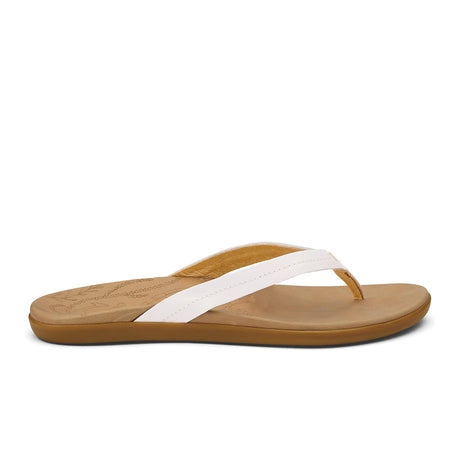 OluKai Honu Sandal (Women) - Bright White/Golden Sand Sandals - Thong - The Heel Shoe Fitters