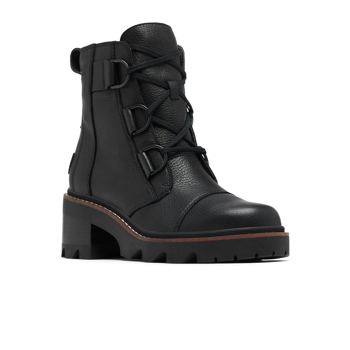 Sorel Joan Now Lace Ankle Boot (Women) - Black/Black Boots - Casual - Mid - The Heel Shoe Fitters