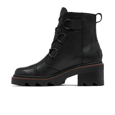 Sorel Joan Now Lace Ankle Boot (Women) - Black/Black Boots - Casual - Mid - The Heel Shoe Fitters