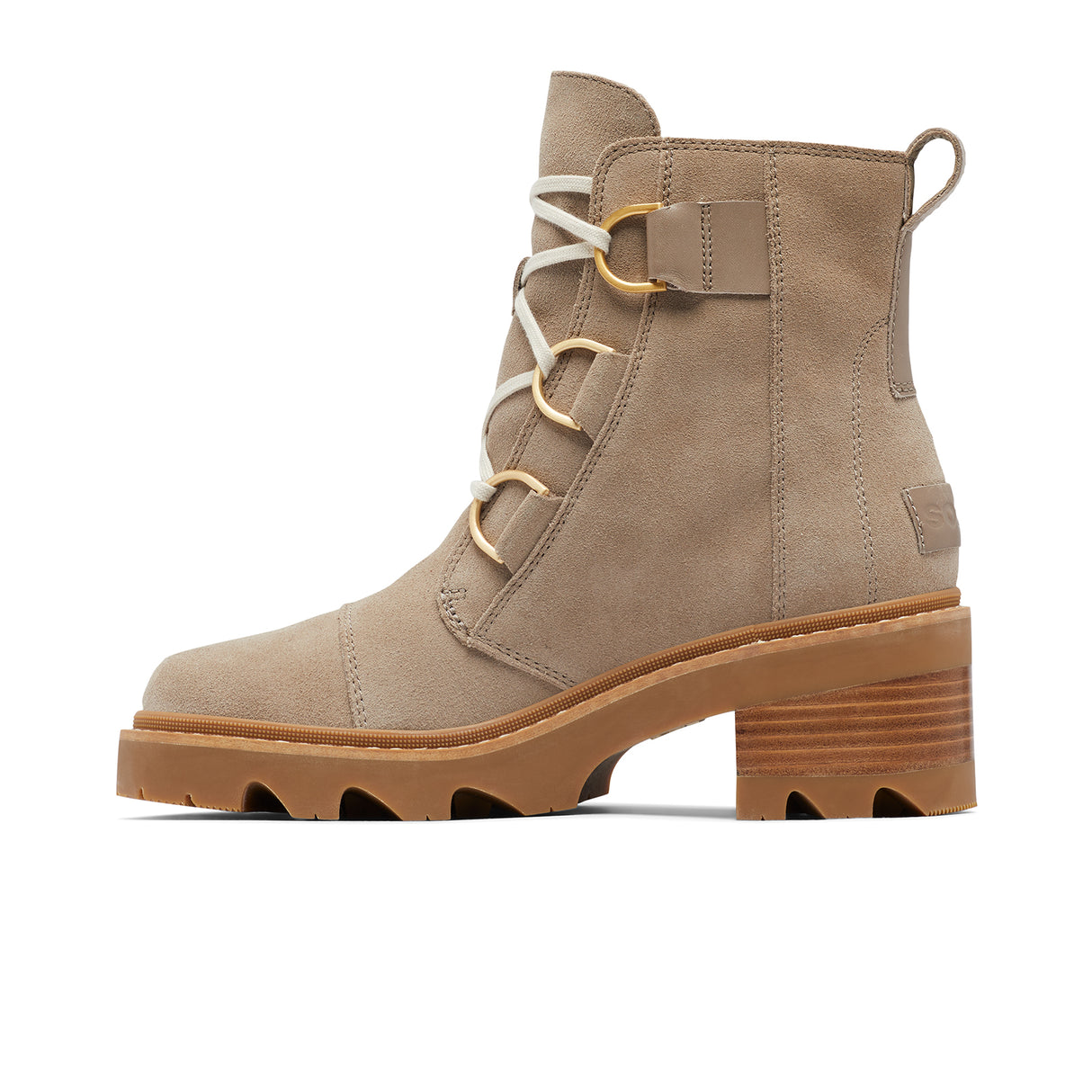 Sorel Joan Now Lace Ankle Boot (Women) - Omega Taupe/Gum Boots - Casual - Mid - The Heel Shoe Fitters