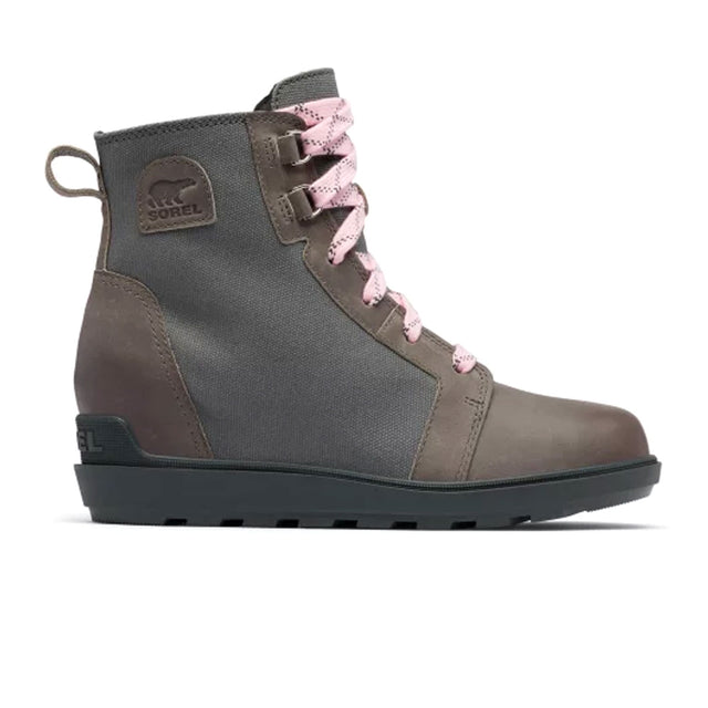 Sorel Evie II NW Lace Wedge Ankle Boot (Women) - Quarry/Grill Boots - Fashion - Wedge - The Heel Shoe Fitters