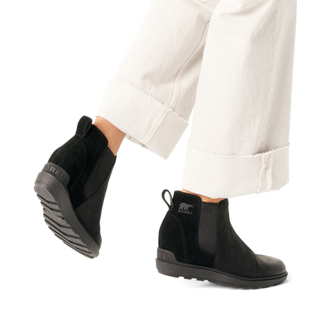 Sorel Evie II Chelsea Boot (Women) - Black/Sea Salt Boots - Casual - Low - The Heel Shoe Fitters