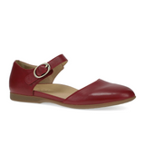 Dansko Liv Strappy Flat (Women) - Red Nappa Dress-Casual - Flat - The Heel Shoe Fitters