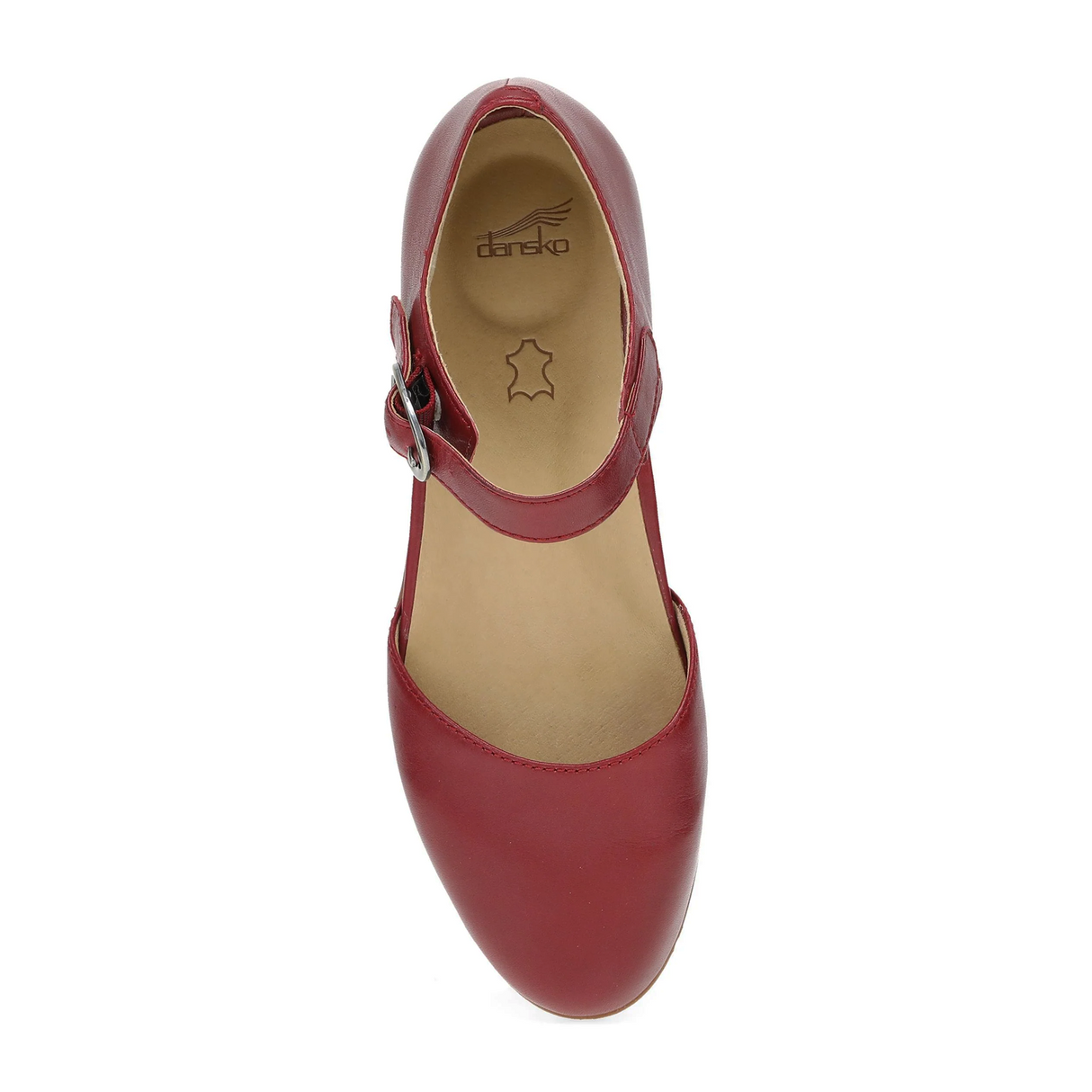 Dansko Liv Strappy Flat (Women) - Red Nappa Dress-Casual - Flat - The Heel Shoe Fitters