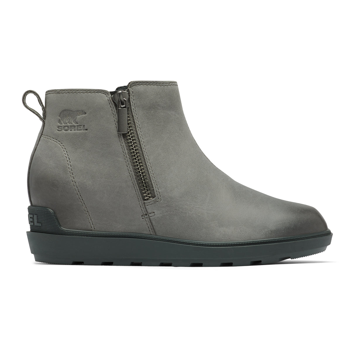 Sorel Evie II Zip Wedge Ankle Boot (Women) - Quarry/Grill Boots - Fashion - Wedge - The Heel Shoe Fitters