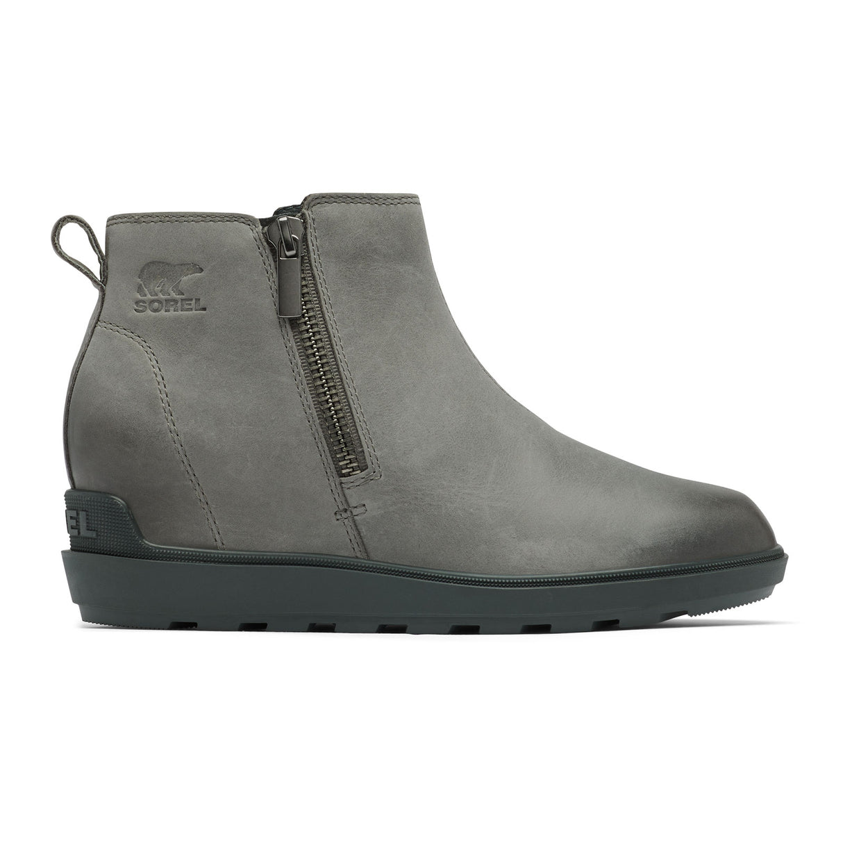 Sorel Evie II Zip Wedge Ankle Boot (Women) - Quarry/Grill Boots - Fashion - Wedge - The Heel Shoe Fitters