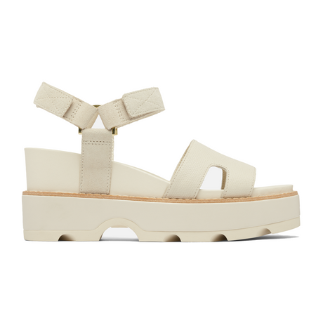 Sorel Joanie IV Ankle Strap Wedge Sandal (Women) - Chalk/Chalk Sandals - Heel/Wedge - The Heel Shoe Fitters