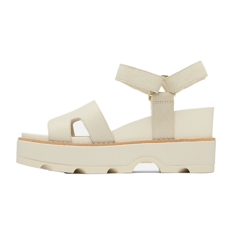 Sorel Joanie IV Ankle Strap Wedge Sandal (Women) - Chalk/Chalk Sandals - Heel/Wedge - The Heel Shoe Fitters