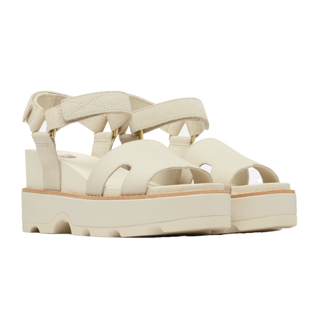 Sorel Joanie IV Ankle Strap Wedge Sandal (Women) - Chalk/Chalk Sandals - Heel/Wedge - The Heel Shoe Fitters