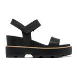 Sorel Joanie IV Ankle Strap Wedge Sandal (Women) - Black/Sea Salt Sandals - Heel/Wedge - The Heel Shoe Fitters