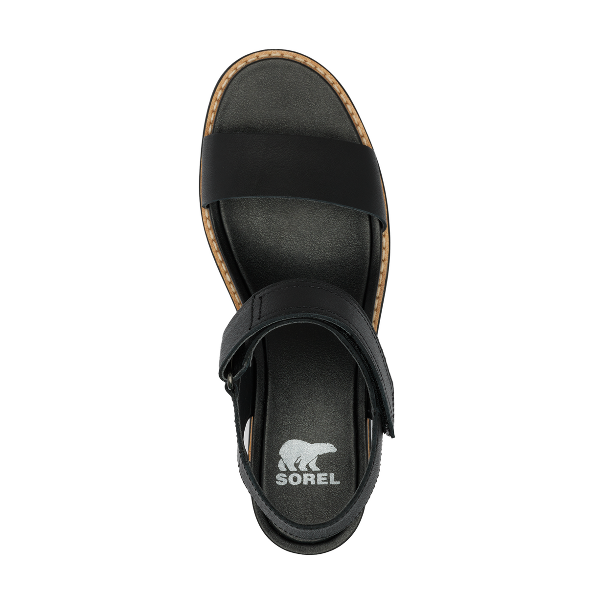Sorel Joanie IV Y Strap Wedge Sandal (Women) - Black/Sea Salt Sandals - Heel/Wedge - The Heel Shoe Fitters
