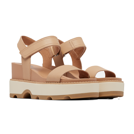 Sorel Joanie IV Ankle Strap Wedge Sandal (Women) - Honest Beige/Bleached Ceramic Sandals - Heel/Wedge - The Heel Shoe Fitters