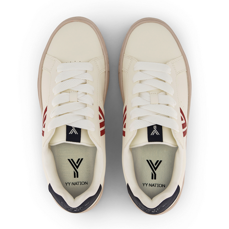YY Nation Yimbus Cactus Sneaker (Men) - White/Red/Navy Athletic - Casual - Lace Up - The Heel Shoe Fitters