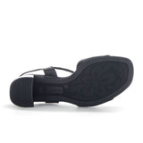 Gabor 21711-27 Quarter Strap Block Heel Sandal (Women) - Black Quilted Leather Sandals - Heel/Wedge - The Heel Shoe Fitters