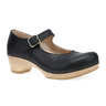 Dansko Lilah Heeled Clog (Women) - Black Oiled Pull Up Dress-Casual - Slip On - The Heel Shoe Fitters