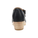 Dansko Lilah Heeled Clog (Women) - Black Oiled Pull Up Dress-Casual - Slip On - The Heel Shoe Fitters