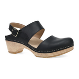 Dansko Lucia Heeled Sandal (Women) - Black Oiled Pull Up Sandal - Heel/Wedge - The Heel Shoe Fitters