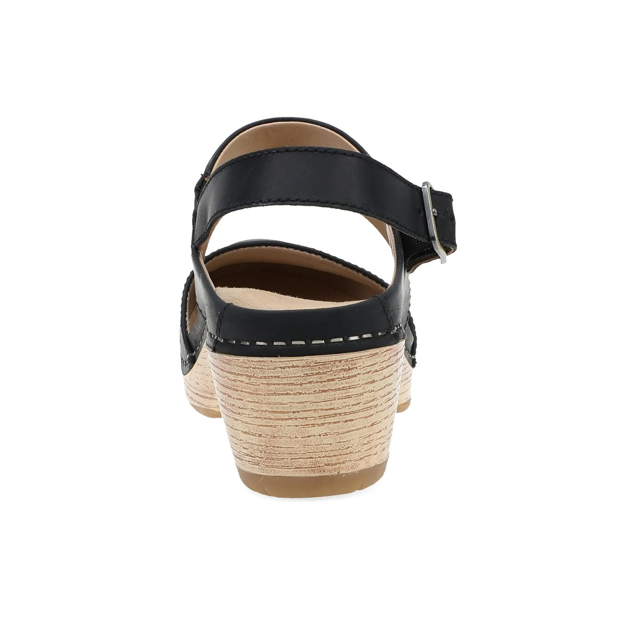 Dansko Lucia Heeled Sandal (Women) - Black Oiled Pull Up Sandal - Heel/Wedge - The Heel Shoe Fitters