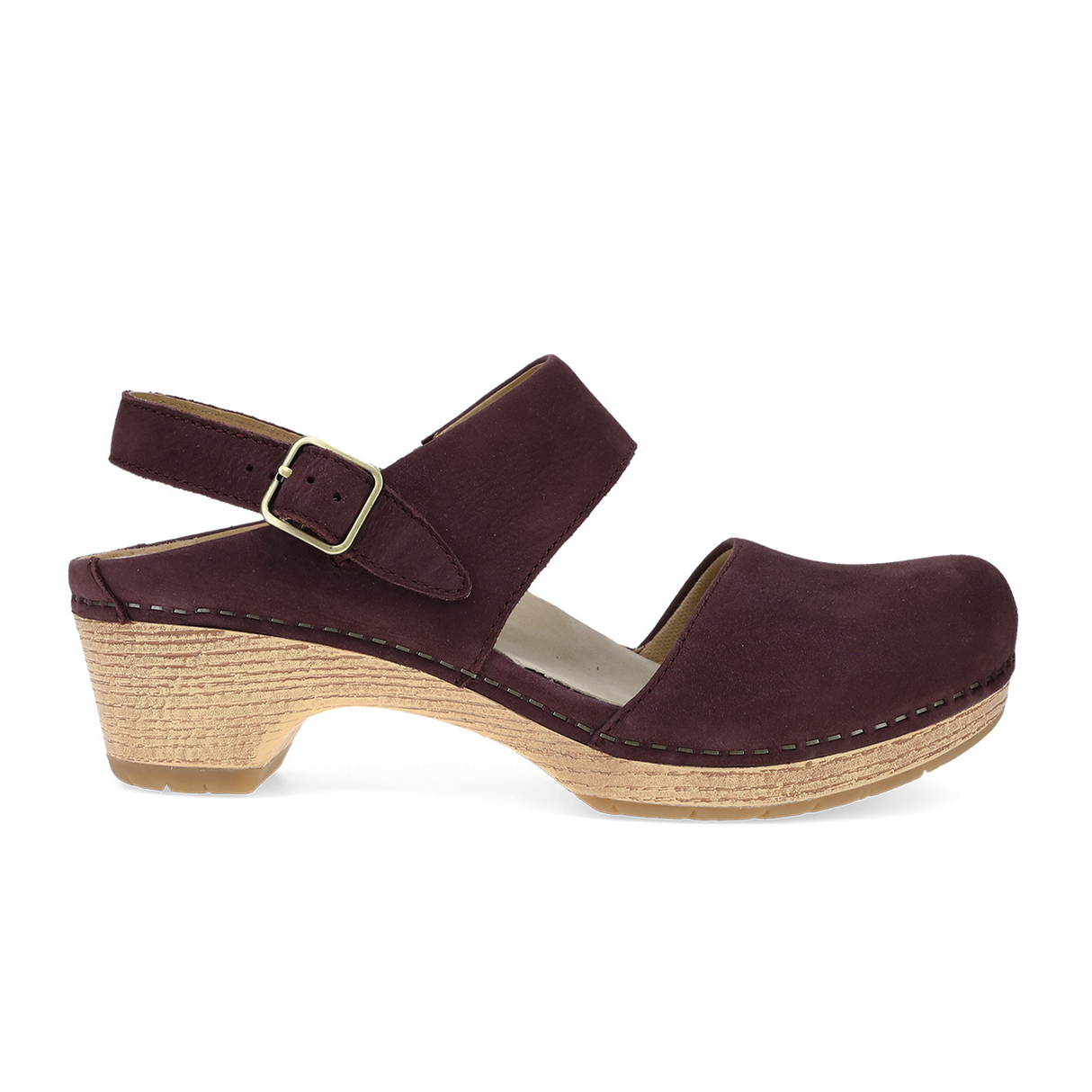 Dansko Lucia Heeled Sandal (Women) - Fig Milled Nubuck Sandal - Heel/Wedge - The Heel Shoe Fitters