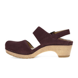 Dansko Lucia Heeled Sandal (Women) - Fig Milled Nubuck Sandal - Heel/Wedge - The Heel Shoe Fitters