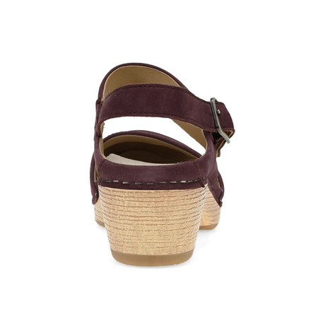 Dansko Lucia Heeled Sandal (Women) - Fig Milled Nubuck Sandal - Heel/Wedge - The Heel Shoe Fitters