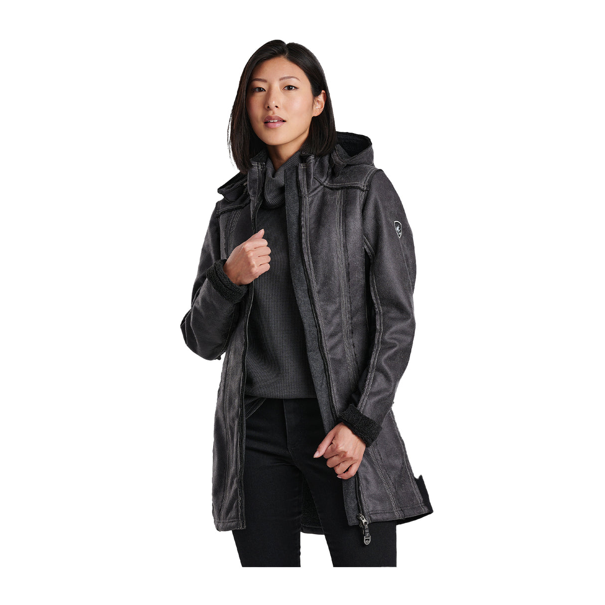 Kuhl Dani Sherpa Trench Coat (Women) - Raven Apparel - Jacket - Winter - The Heel Shoe Fitters