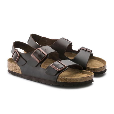 Birkenstock Milano Soft Footbed Backstrap Sandal (Unisex) - Amalfi Brown Leather Sandals - Backstrap - The Heel Shoe Fitters