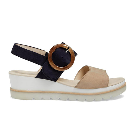 Gabor 645 Platform Wedge Sandal (Women) - Caramel/Atlantic Sandal - Heel/Wedge - The Heel Shoe Fitters