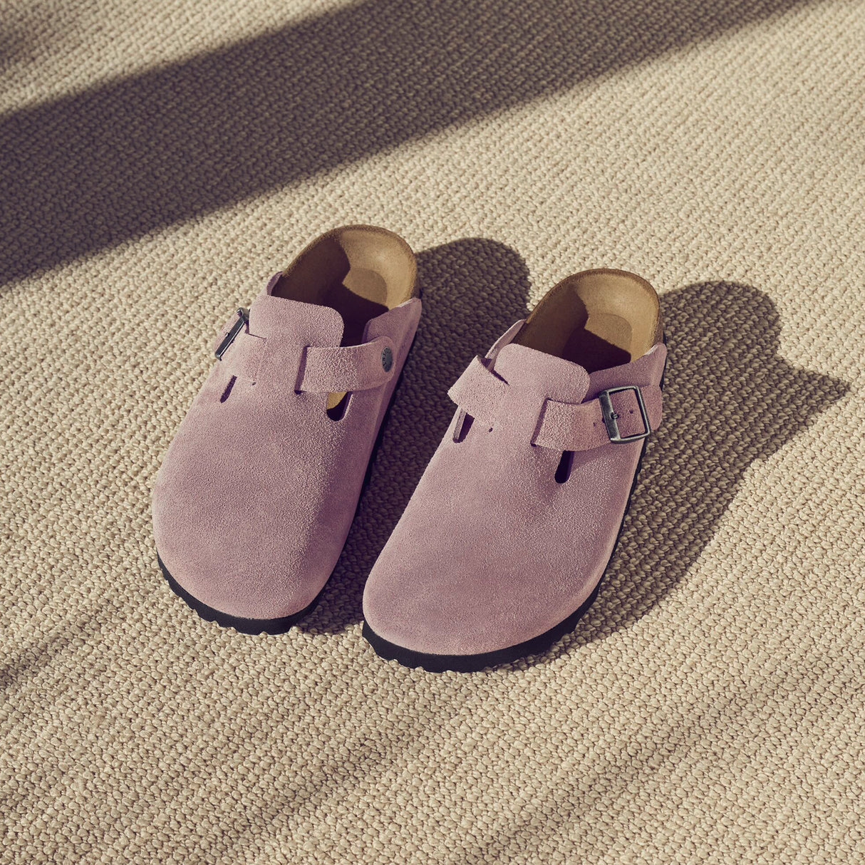 Birkenstock Boston Soft Footbed Narrow Clog (Women) - Faded Purple Suede Dress-Casual - Clogs & Mules - The Heel Shoe Fitters