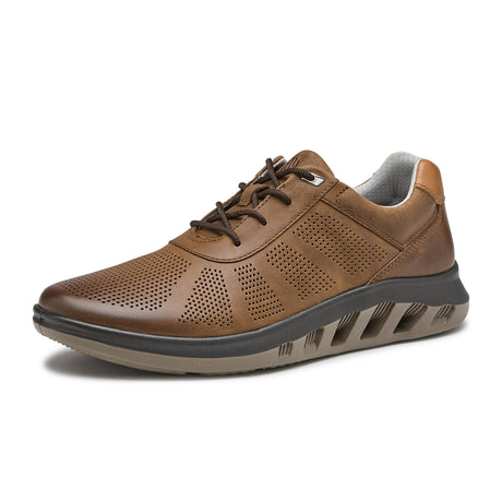 Johnston & Murphy Activate U-Throat Sneaker (Men) - Brown Oiled Full Grain Athletic - Casual - Lace Up - The Heel Shoe Fitters