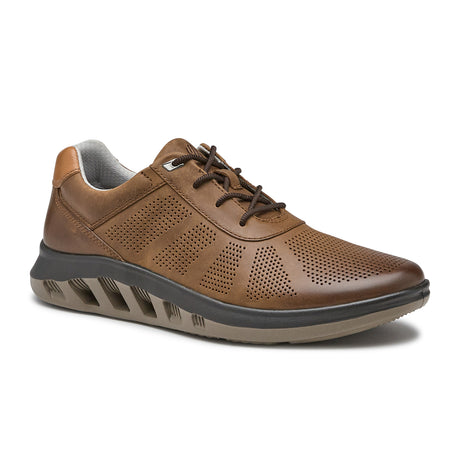 Johnston & Murphy Activate U-Throat Sneaker (Men) - Brown Oiled Full Grain Athletic - Casual - Lace Up - The Heel Shoe Fitters