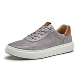 Johnston & Murphy Anders Perfed U-Throat Lace Up (Men) - Gray Full Grain Athletic - Casual - Lace Up - The Heel Shoe Fitters