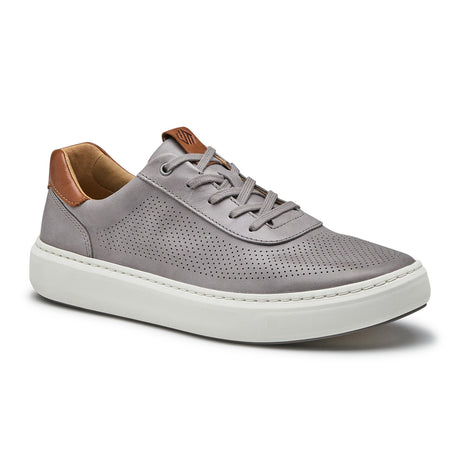 Johnston & Murphy Anders Perfed U-Throat Lace Up (Men) - Gray Full Grain Athletic - Casual - Lace Up - The Heel Shoe Fitters