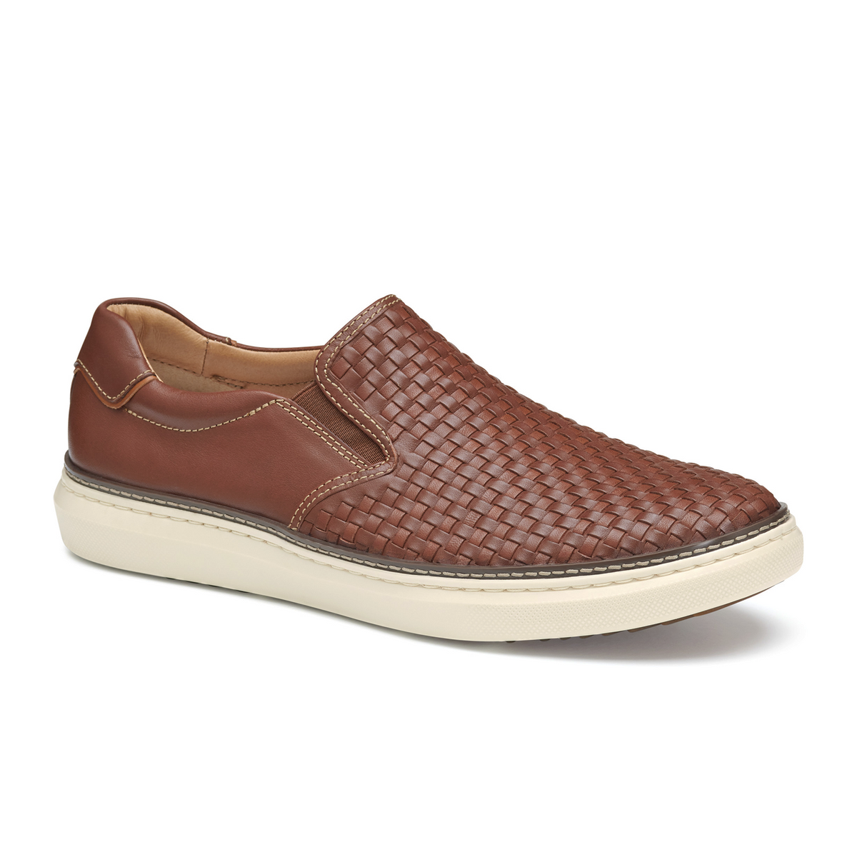Johnston & Murphy McGuffey 2 Woven Slip-On (Men) - Tan Woven Full Grain