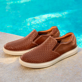 Johnston & Murphy McGuffey 2 Woven Slip-On (Men) - Tan Woven Full Grain