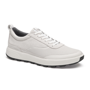 Johnston & Murphy Lucas U-Throat Sneaker (Men) - White Full Grain/Suede Athletic - Casual - Lace Up - The Heel Shoe Fitters
