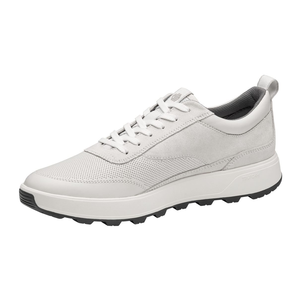 Johnston & Murphy Lucas U-Throat Sneaker (Men) - White Full Grain/Suede Athletic - Casual - Lace Up - The Heel Shoe Fitters