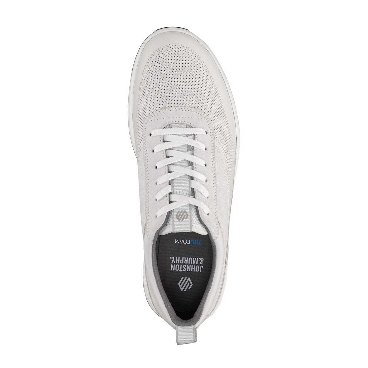Johnston & Murphy Lucas U-Throat Sneaker (Men) - White Full Grain/Suede Athletic - Casual - Lace Up - The Heel Shoe Fitters