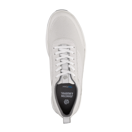 Johnston & Murphy Lucas U-Throat Sneaker (Men) - White Full Grain/Suede Athletic - Casual - Lace Up - The Heel Shoe Fitters