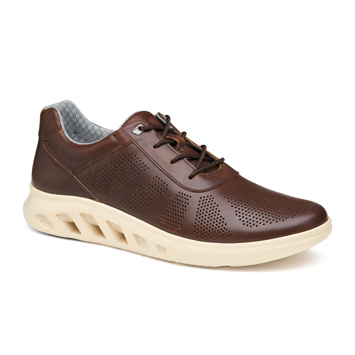 Johnston & Murphy Activate U-Throat Sneaker (Men) - Brown Full Grain Athletic - Casual - Lace Up - The Heel Shoe Fitters