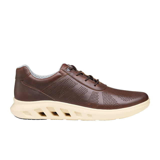 Johnston & Murphy Activate U-Throat Sneaker (Men) - Brown Full Grain Athletic - Casual - Lace Up - The Heel Shoe Fitters